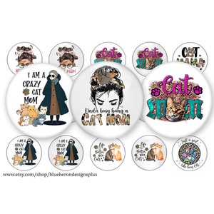 30 Cat-Cat Lady-Crazy Cat Lady-1 inch Bottle Cap Images-30 Images-Buy 3 get 1 Free-Direction Below,2-4x6 sheets.Digital Download,JPEG&PNG