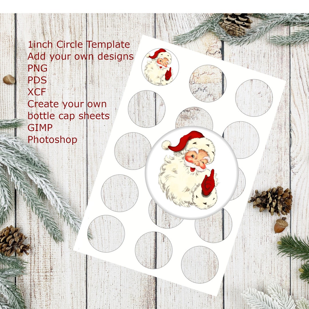 1 Inch Bottle Cap Template Digital Download1inch Circle Etsy