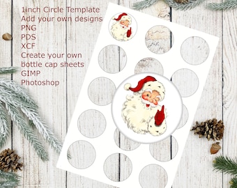 Modello di tappo di bottiglia circolare da 1 pollice, PNG PSD (download digitale)