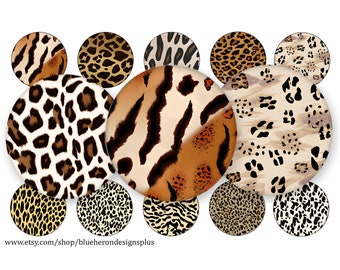 Animals Prints - 1 inch Bottle Cap Images- Buy 3 get 1 Free- See Directions - 4x6 sheet. Digital Download, JPEG & PNG-25MM-Collage Sheet