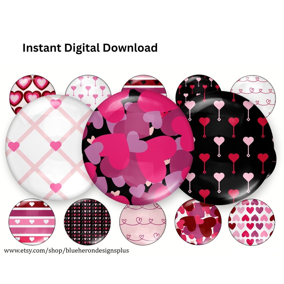 Valentine Bottle Cap Images - 1 Inch Circles (digital Download) - Etsy
