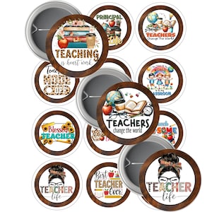 Teacher Mode 2.25-Button Pin-Buy 3 get 1 Free-Direction Below-8.5x11 sheet. 12 Images Digital Download -JPEG-PNG Cut Line 2.63-Image  2.063