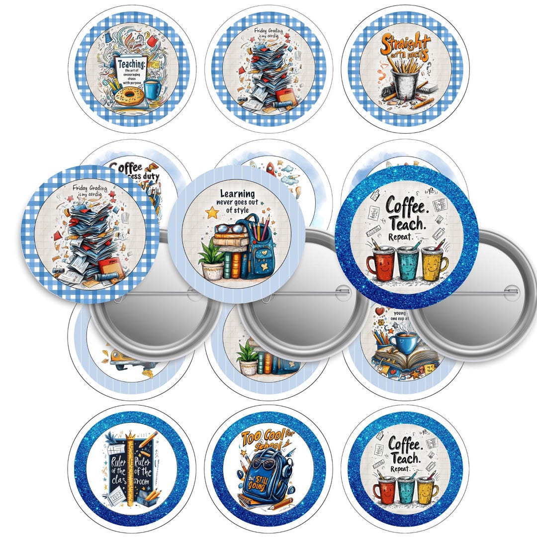 Teacher Gift Button Pin Template – 2.25