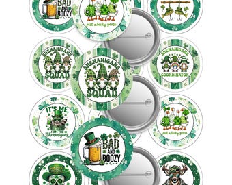 Plantilla de pin de botón del Día de San Patricio de 2,25" (descarga digital)
