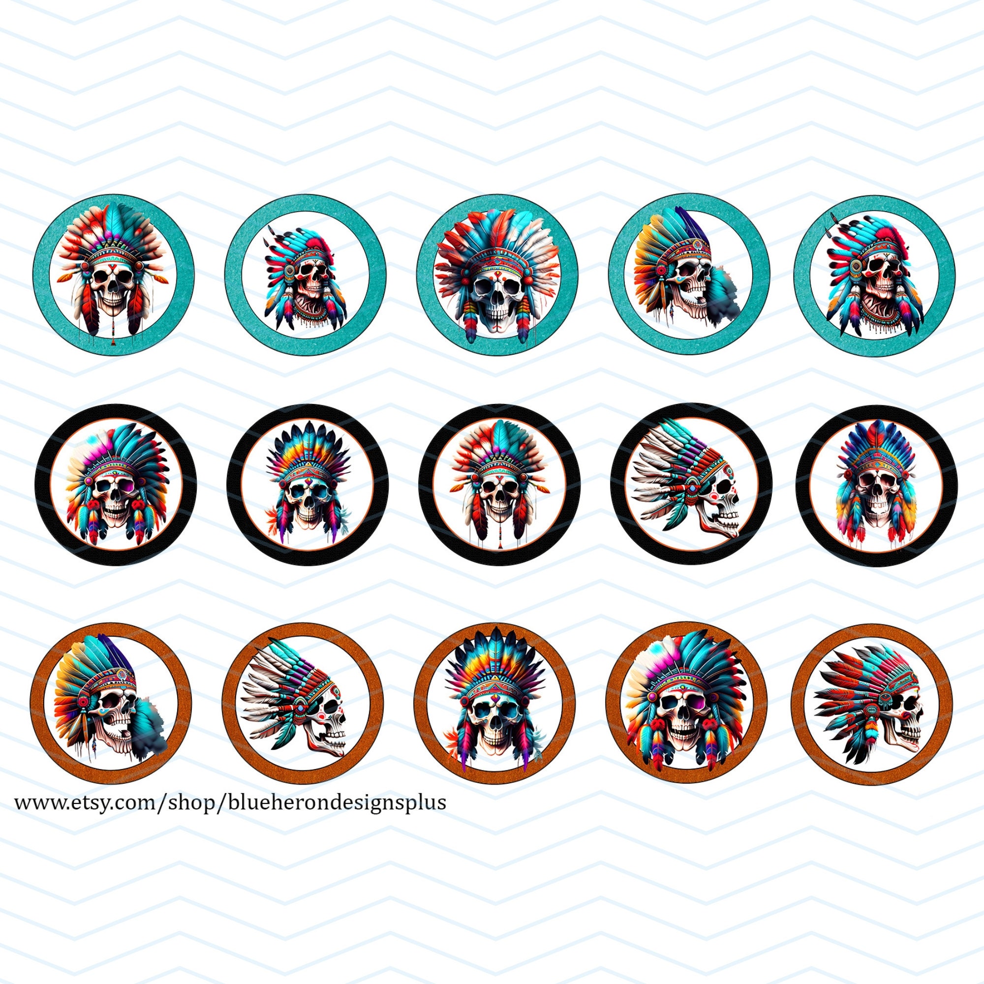 Indian Chief Skulls 1 Inch Bottle Cap Images- Buy 3 Get 1 Free- Read ...