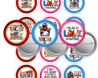 Teacher 2.25" Button Pin Images (Digital Download )