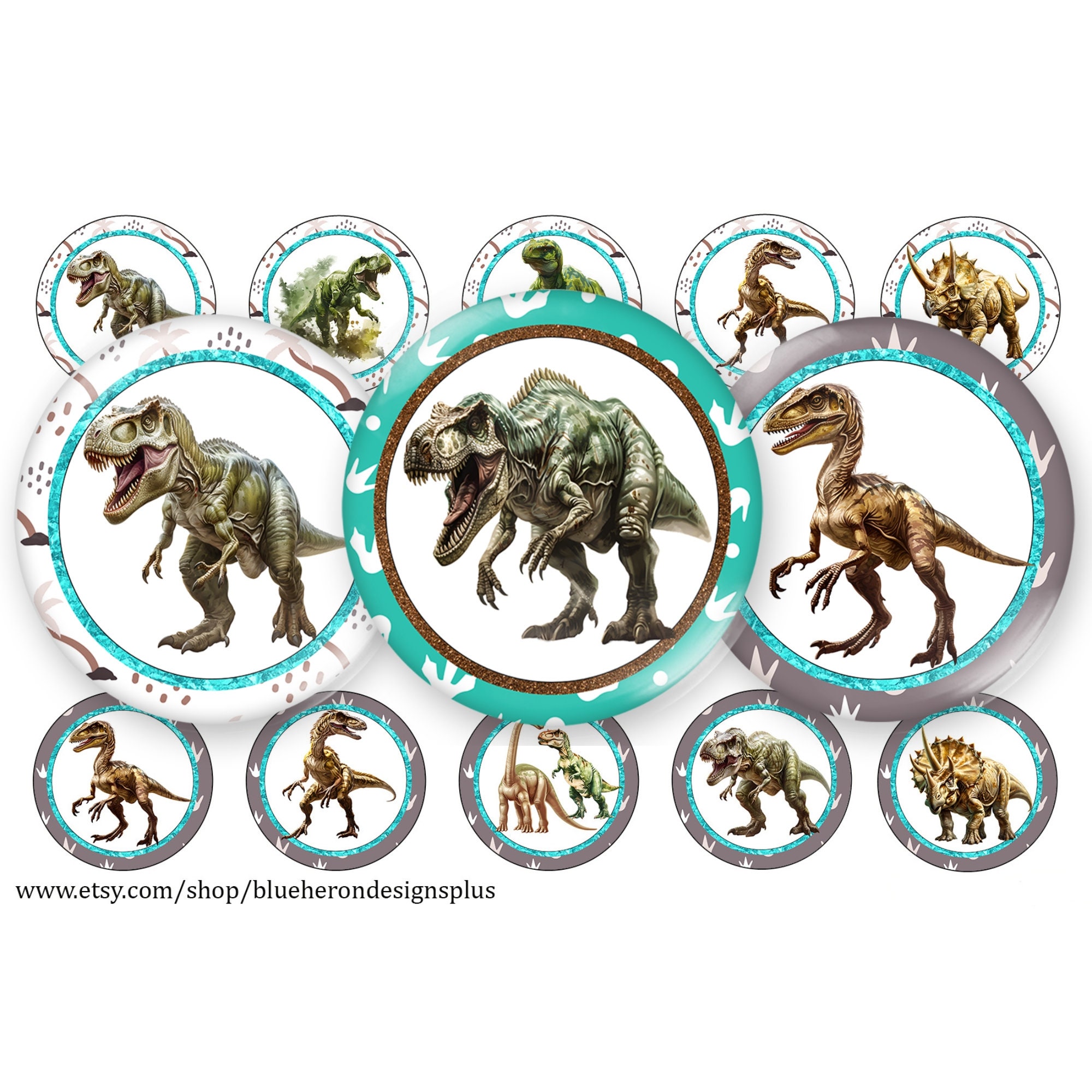 Prehistoric Dinosaurs-- T-rex-1inch Bottle Cap Images-4x6 Sheet ...