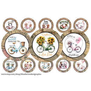Fahrrad fahren mit Map Frames -1-Zoll-Flaschenverschluss- Kaufen Sie 3, erhalten Sie 1 frei- Richtung unten, 4x6-Blatt. Digitaler Download, JPEG & PNG