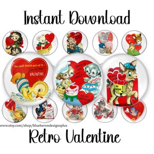 Vintage Valentine- Glass Look -1 inch Bottle Cap Images- Buy 3 get 1 Free-Read Directions- 4x6 sheet -15 images. Digital Download-Jpeg-PNG