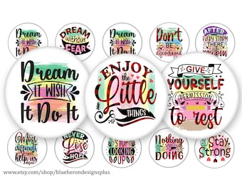 Dream Without Fear -1-inch Bottle Cap Images- Digital Download, JPEG Read Directions Below