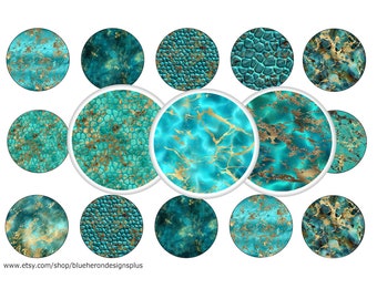 1 inch Bottle Cap Images- Buy 3 get 1 Free- Read Directions Below, Turquoise Stone  images with Leopard, 4x6 sheet. Digital Download, JPEG