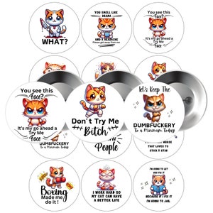 Cat Jokes 2.25" Button Pin Template - Funny Cat Designs (Digital Download)