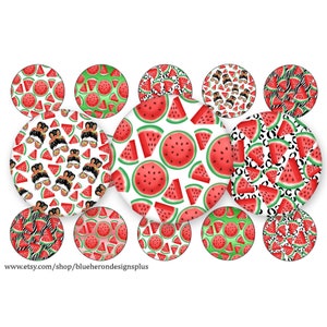 Watermelon Summer Mix- Watermelons-1 inch Bottle Cap-Buy 3 get 1 Free- Read Directions Below, 4x6 sheet. Digital Download,JPEG-PNG