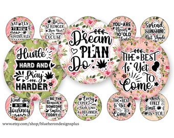 Dream, Plan, Do Positive Quotes-1 inch Bottle Cap Images-Buy 3 get 1 Read Directions- Free-4x6 sheet-15 images-.Digital Download, JPEG&PNG