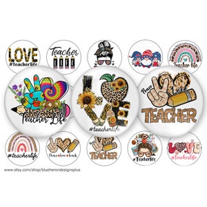 Teacher Life  images 1 inch Bottle Cap Images- 4x6 sheet. Digital Download, JPEG- Buy 3 get 1 Free- Read Directions Below
