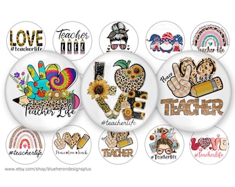 Teacher Life 1" Bottle Cap Images - (Digital Download)