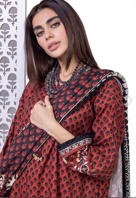 open lace back dress Khaadi Embroided Linen Pakistani Style Salwar Kameez Suit main image 0