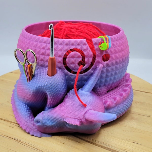 Dragon Yarn Bowl with Egg Fantasy - Yarn Storage - High Quality Knitting or Crochet Bowl - Specialty Colors