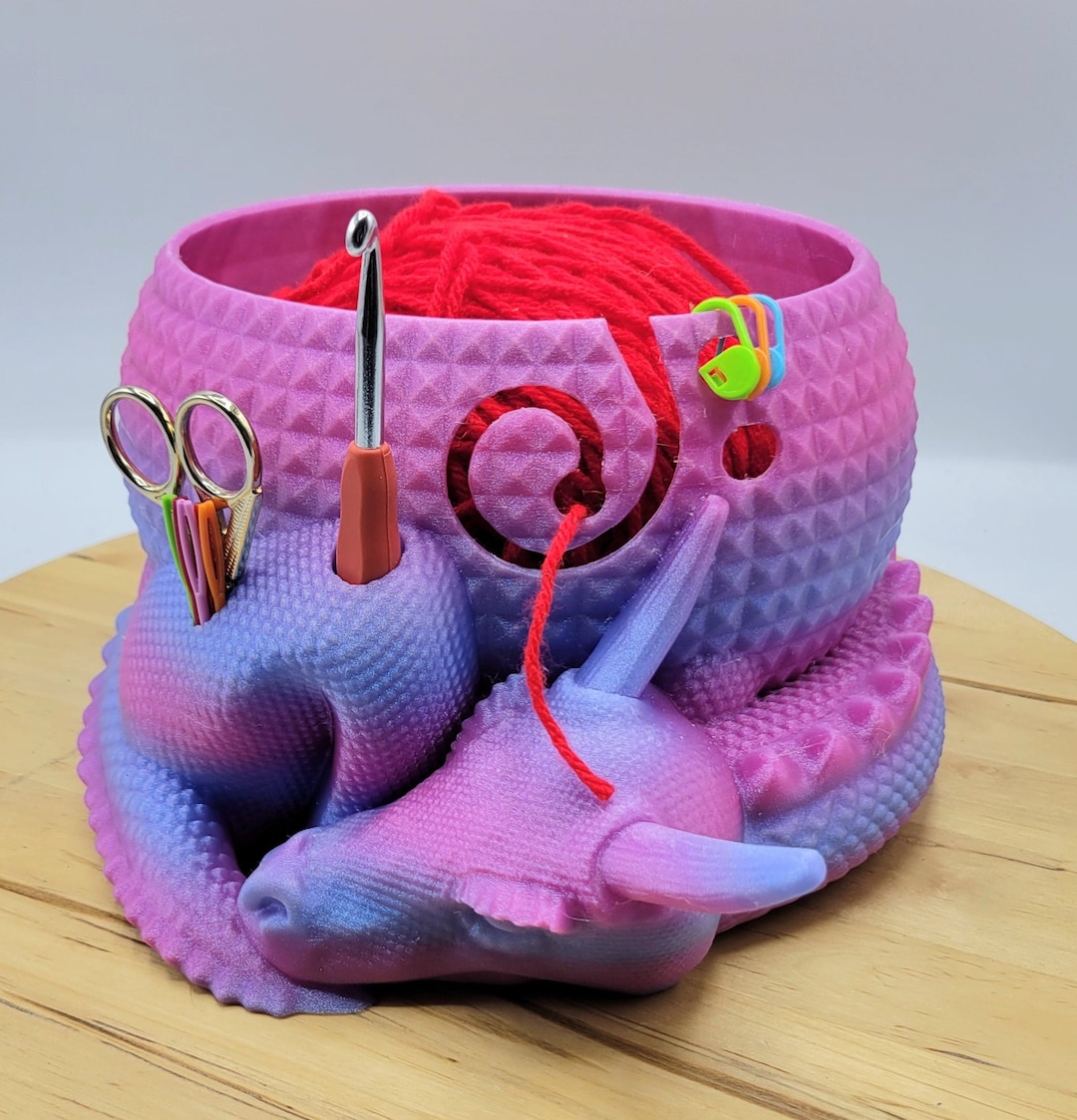 Dragon Yarn Bowl With Egg Fantasy Yarn Storage High Quality Knitting or Crochet Bowl Specialty