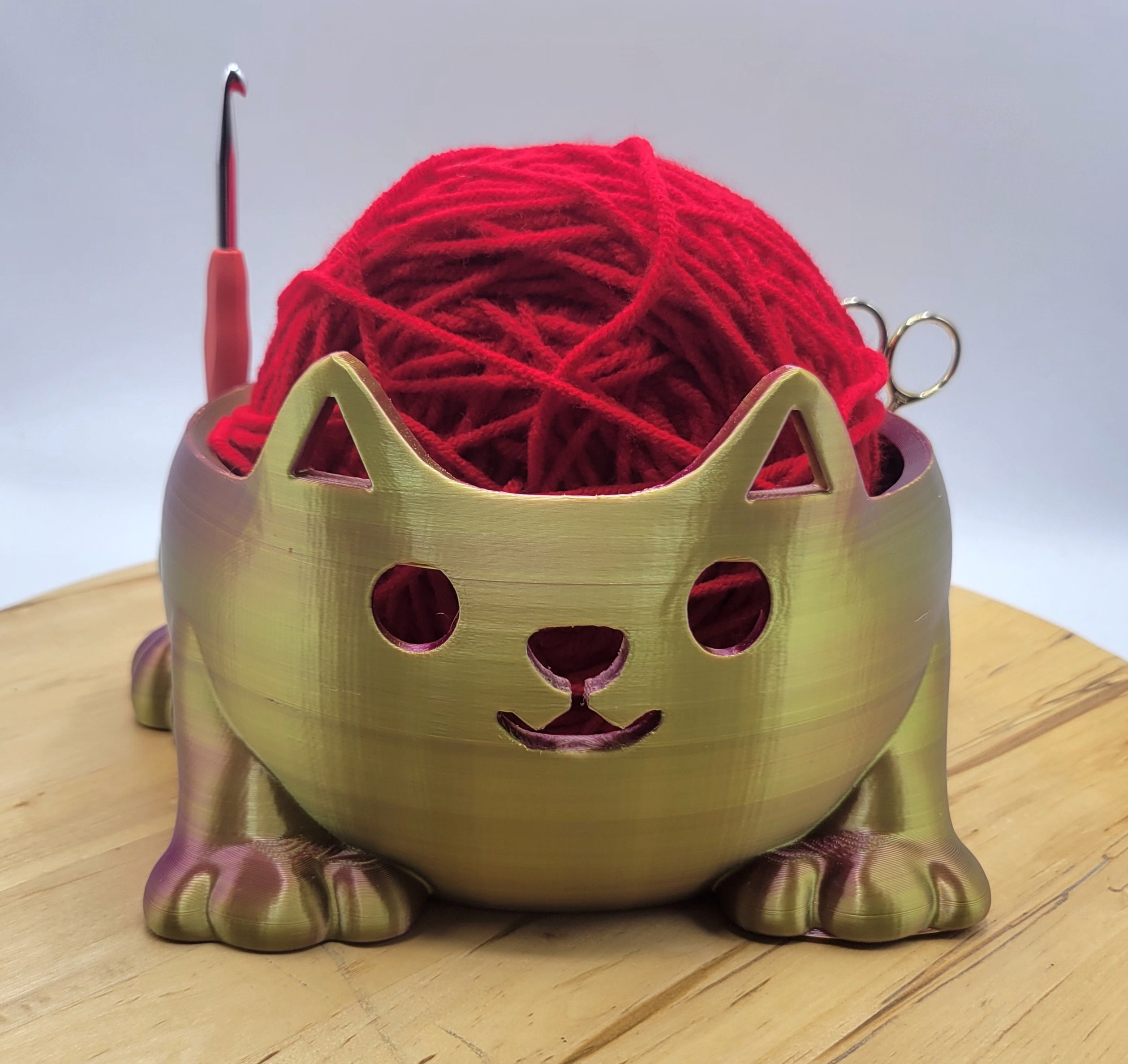calico cat yarn bowl
