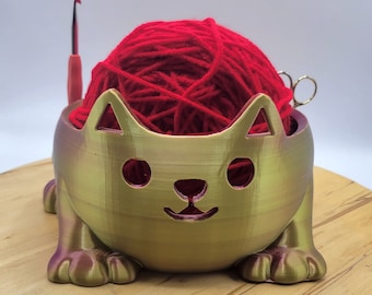 Kitty Cat Yarn Bowl – Knitting and Crochet Organizer