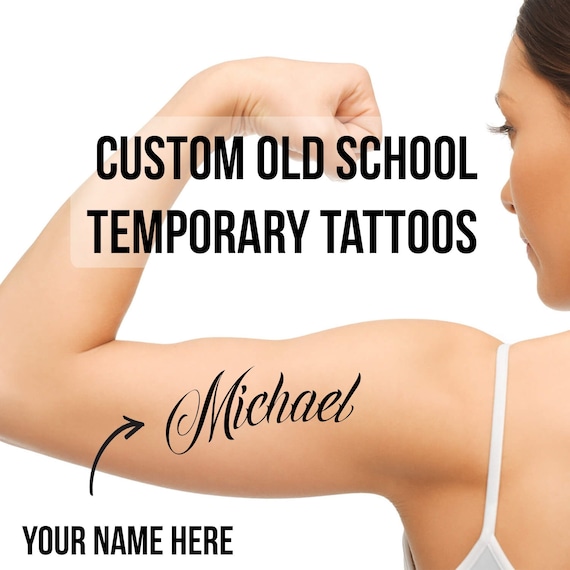 Custom Name Temporary Tattoo Customized Text Words Etsy