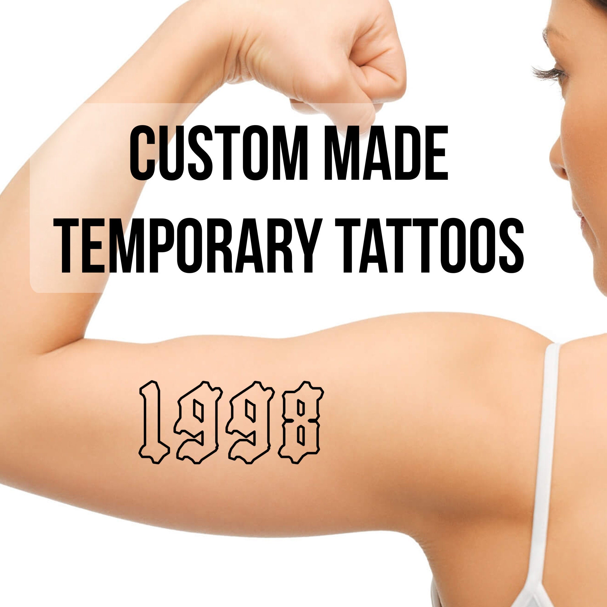 1998 Custom Temporary Tattoo Customized Text Words 90s - Etsy UK