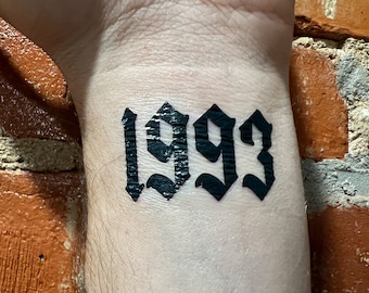 1993 Custom Year Temporary Tattoo 90\'s Customized Fake - Etsy ...