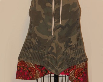 Upcycled Camouflage Skirt