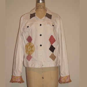 Upcycled White denim jacket