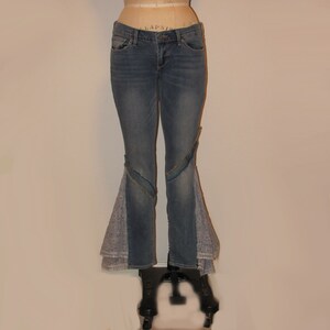 Upcycled Denim Bell Bottom Jeans