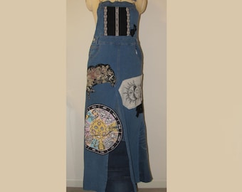 Upcycled Denim Overall Dress