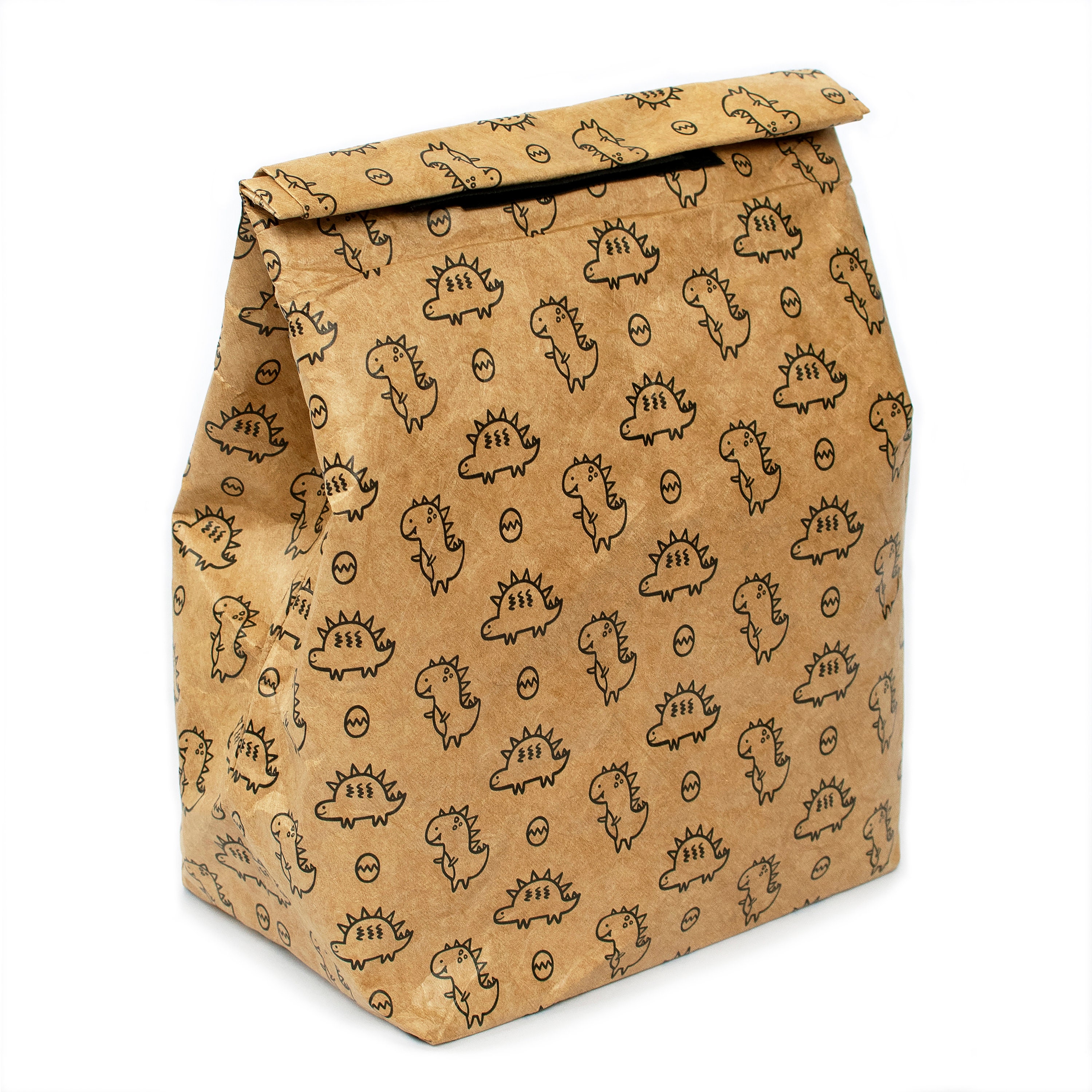 2 Pack Washable Reusable Paper Lunch Bags Insulated Dino Print