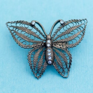 Broche de borboleta gótica vintage N20