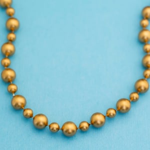 Vintage Gold Spheres Beaded Necklace - 34 inch - N9