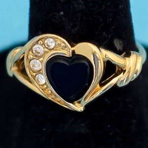 Vintage Love Rhinestone Ring by Avon - Size 6 - N8