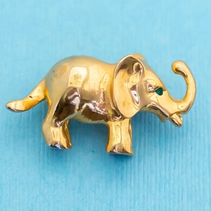 Vintage Entzückende goldene Elefanten Brosche N22