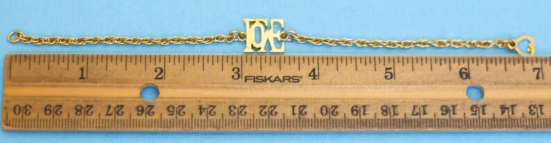 7 Inch, Vintage Love Monogram Gold Tone Rope Chain Bracelet by Spiedel ...