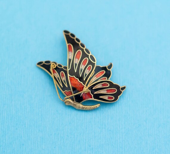 Vintage Elegant Art Nouveau Butterfly Brooch - N1 - image 1