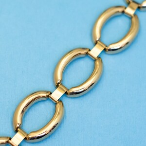 7 inch, Vintage Round Oval Links Gold Tone Victorian Bracelet - N32