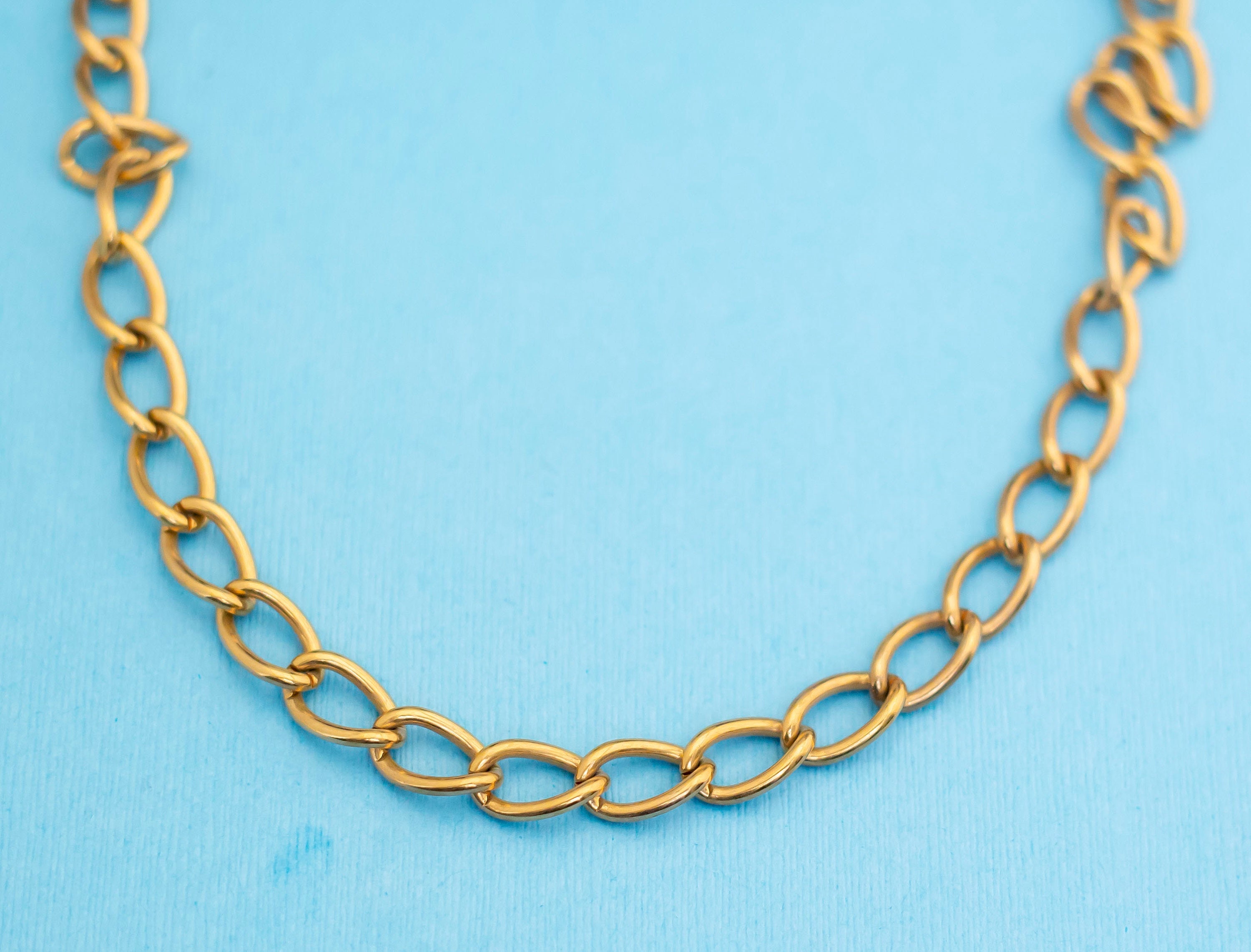 Vintage Gold Tone Large Curb Chain 