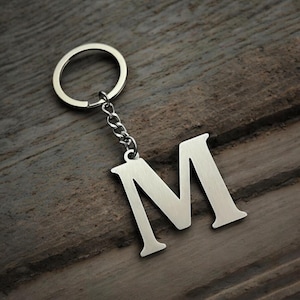 Personalized stainless steel letter keychain | Metal pendant | Name | Partner gift | Gift M