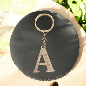 Personalized stainless steel letter keychain | Metal pendant | Name | Partner gift | Gift A