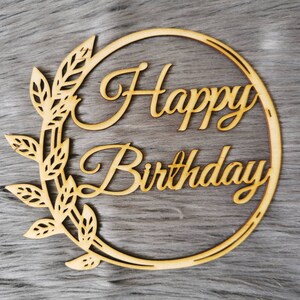 Caketopper "Happy Birthday" Holz Tortenstecker Geburtstag Geburtstagsdeko