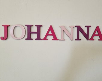 Holzbuchstaben Kinderzimmer Name Wanddeko personalisiert  Mädchen rosa Türschild Holz Wunschname Buchstaben