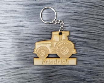 Traktor Anhänger  Trecker Bauernhof Landwirtschaft Baustelle |Rucksack| Holz | personalisiert Rucksackanhänger | Kinder| Name