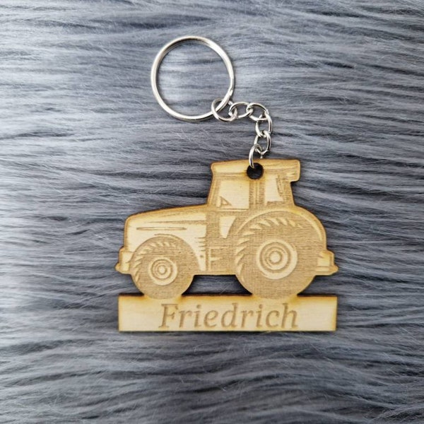 Traktor Anhänger  Trecker Bauernhof Landwirtschaft Baustelle |Rucksack| Holz | personalisiert Rucksackanhänger | Kinder| Name