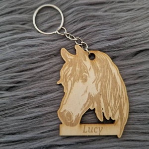 Horse Horse Head Trailer | Backpack| Wood | personalized backpack pendant | Children| Name