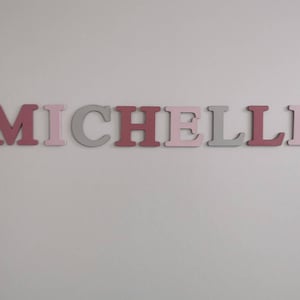 Wooden letters children&#39;s room name wall decoration personalized girl pink door sign wood desired name letters
