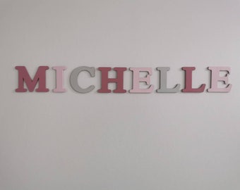 Holzbuchstaben Kinderzimmer Name Wanddeko personalisiert  Mädchen rosa Türschild Holz Wunschname Buchstaben